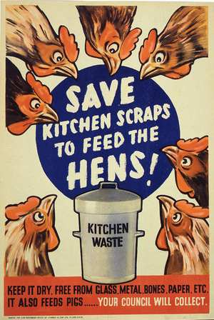 Waste to Feed Hens - Dig for Victory Poster