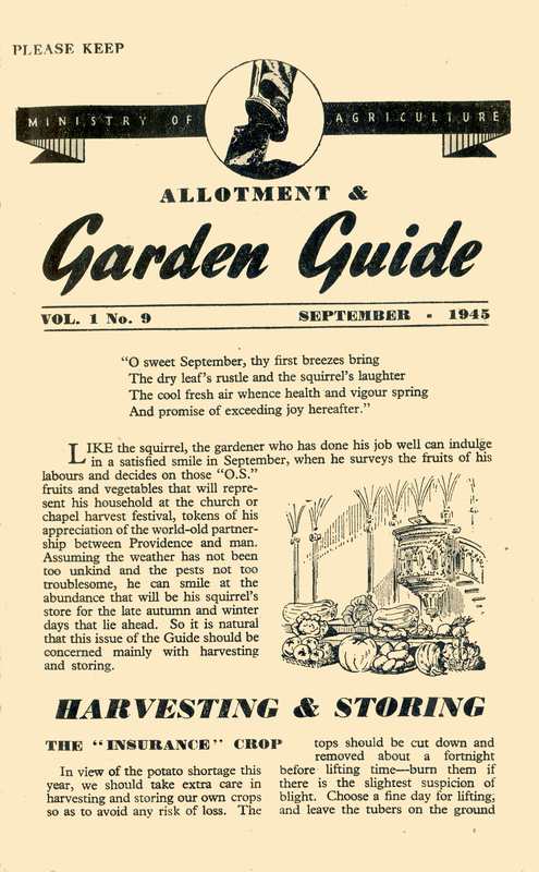 September 1945 Monthly Growing Guide